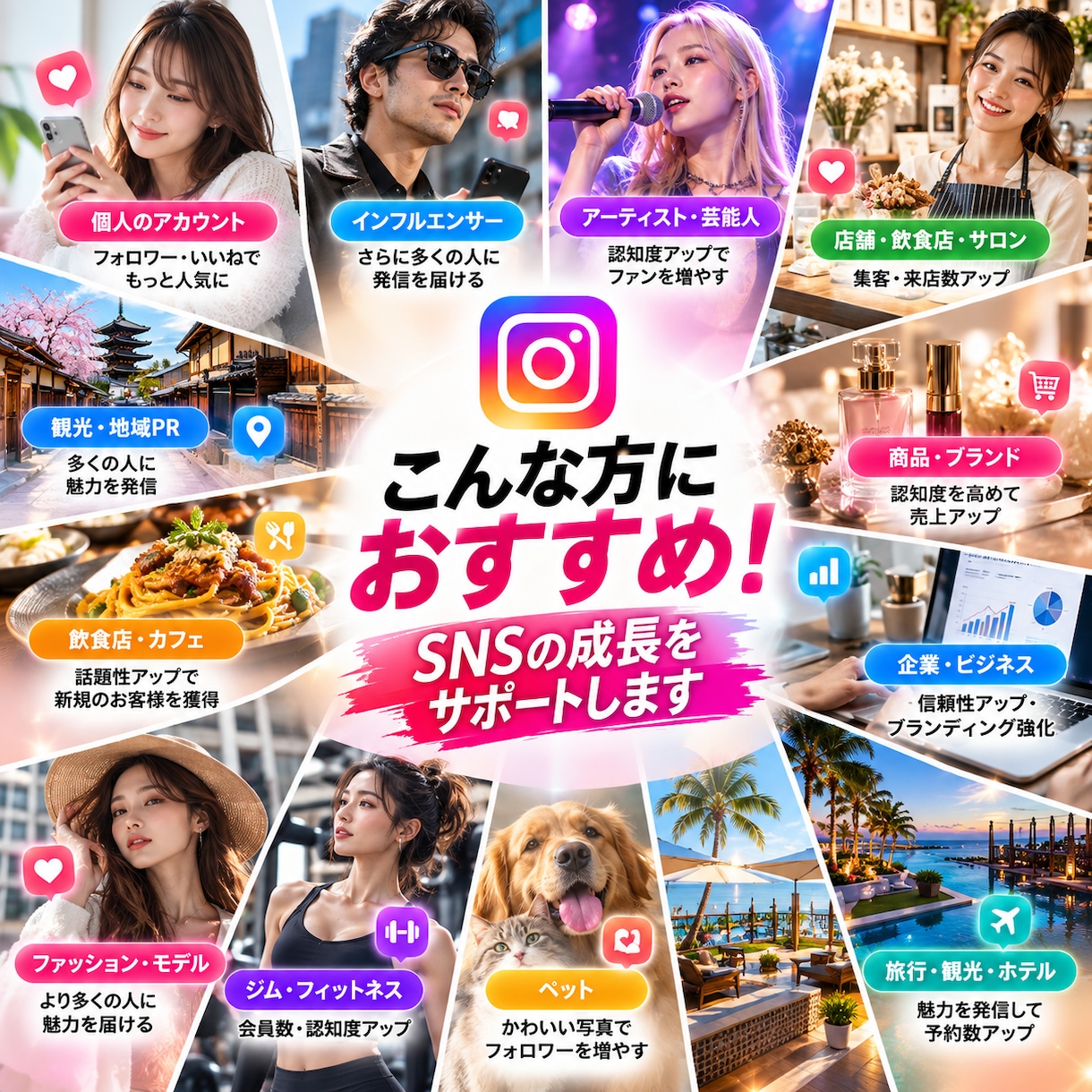インスタグラムの数字と見栄え、丸ごと強化します フォロワー、いいね、再生数、コメント、保存、改善まで丸投げ イメージ2