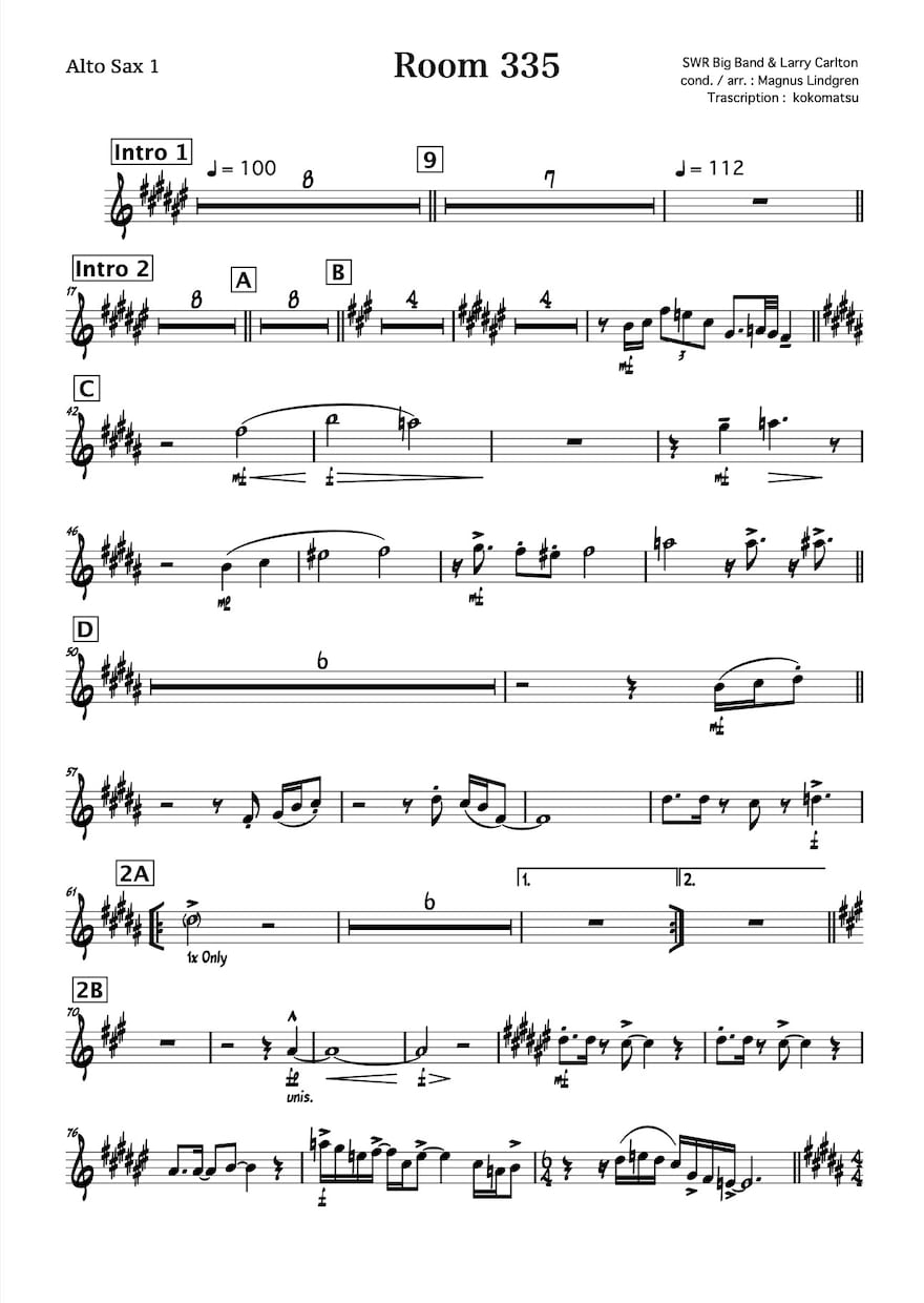 楽譜作成・アレンジ・採譜します Bigbandや小編成アンサンブルなど、何でもお任せ下さい！ イメージ6