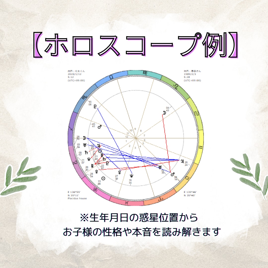 子育て鑑定！お子様が抱える気持ちや悩みを鑑定します お子様が抱えている心の声をホロスコープで深く読み解きます！ イメージ6