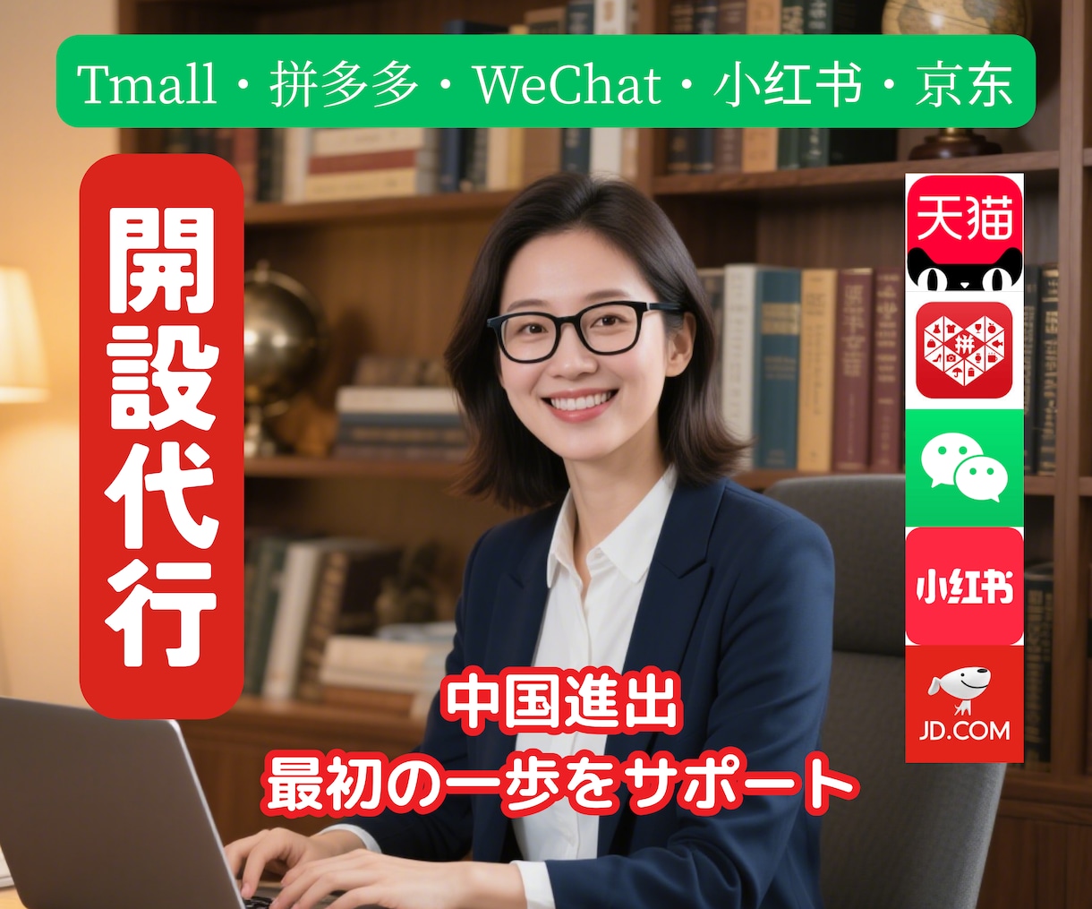 中国EC/SNS開設・アカウント支援します Tmall・拼多多・WeChat・RED・JD開設代行 イメージ1