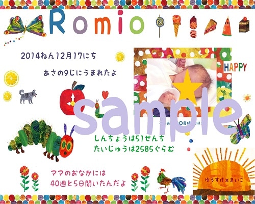 出産の記念品等に♪はらぺこあおむしバースデーボード作成します。 イメージ1
