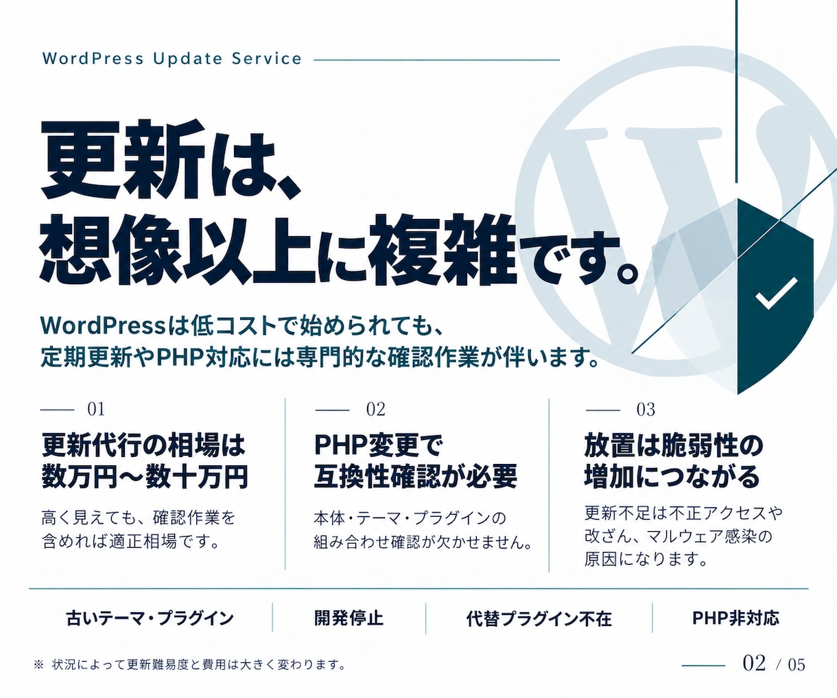 WordPress、PHPを更新します 放置してしまったWordPress、最新版にしましょう イメージ2