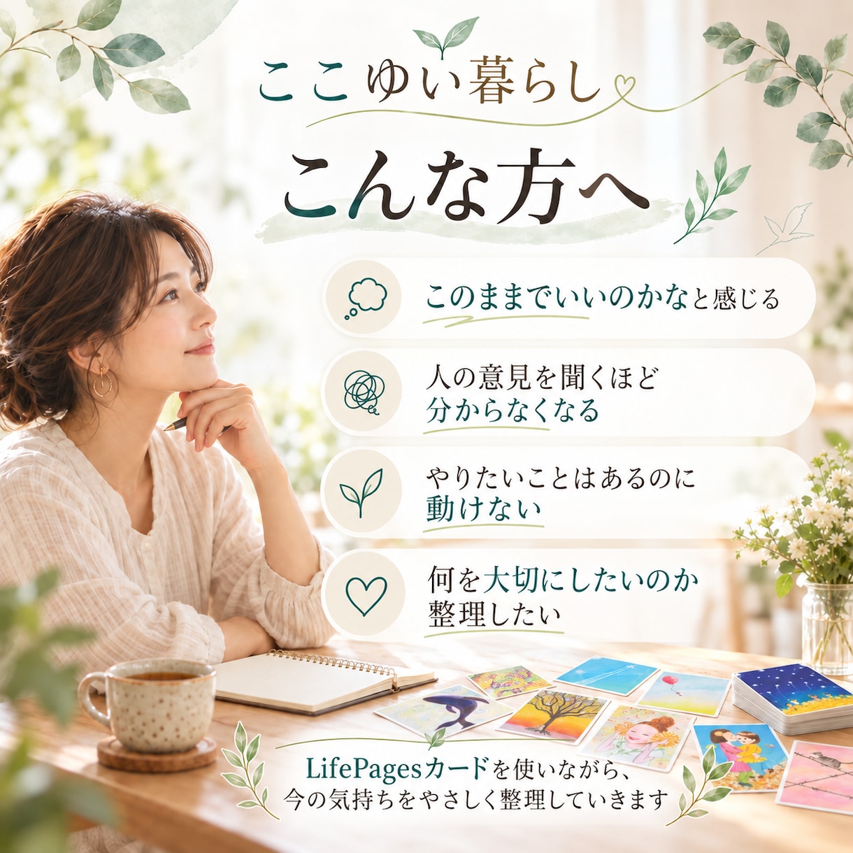 このままでいいのかな？を一緒に整理します 自分がどうしたいのか、大切にしたいことを対話で見つける時間 イメージ2