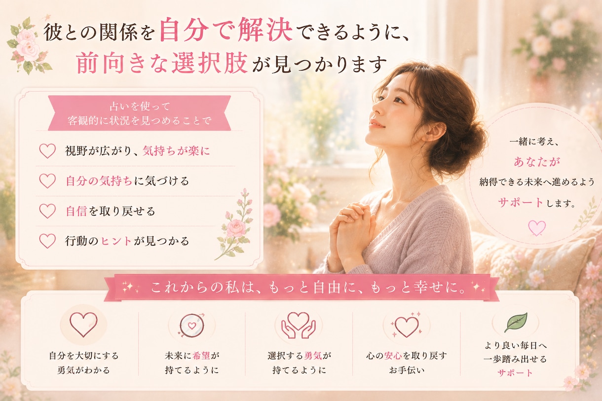 彼・夫のモラハラに悩むあなたの気持ちを整理します 私自身も「モラハラかも」と悩んだ経験者だから話せる安心感 イメージ6