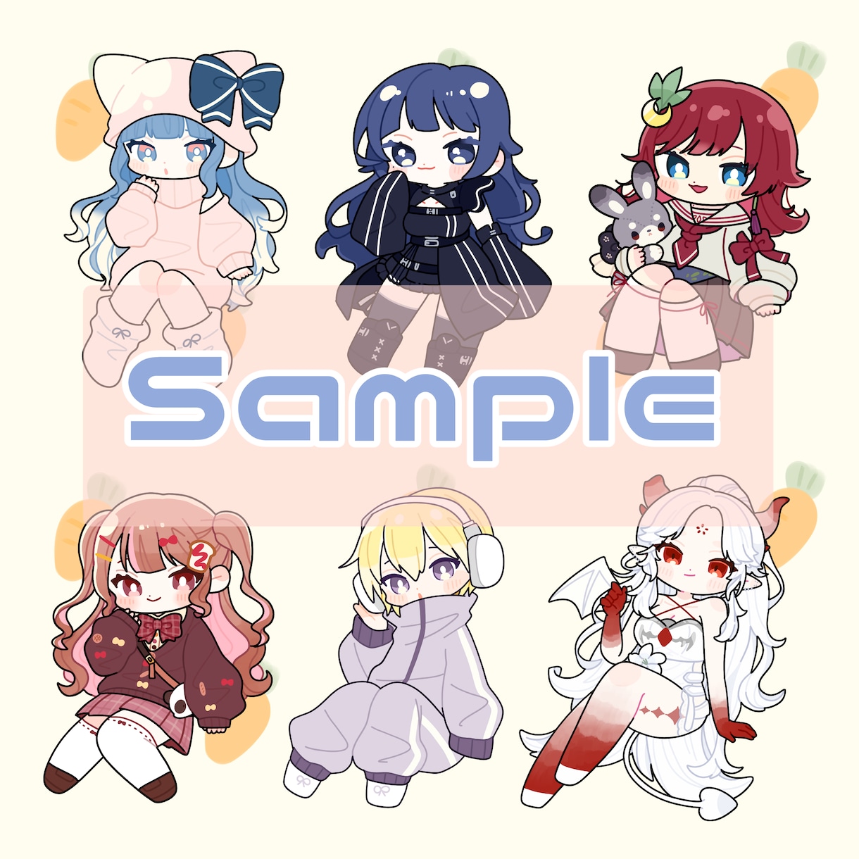 ミニキャラ（2.5〜3頭身）描きます かわいいイラストが得意です。キャラデザもお任せください！ イメージ3