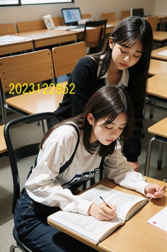 AIで作成した教室で勉強する女子高生写真販売します 実写では撮影、商用利用が難しい教室で勉強する女子高生写真販売 イメージ3