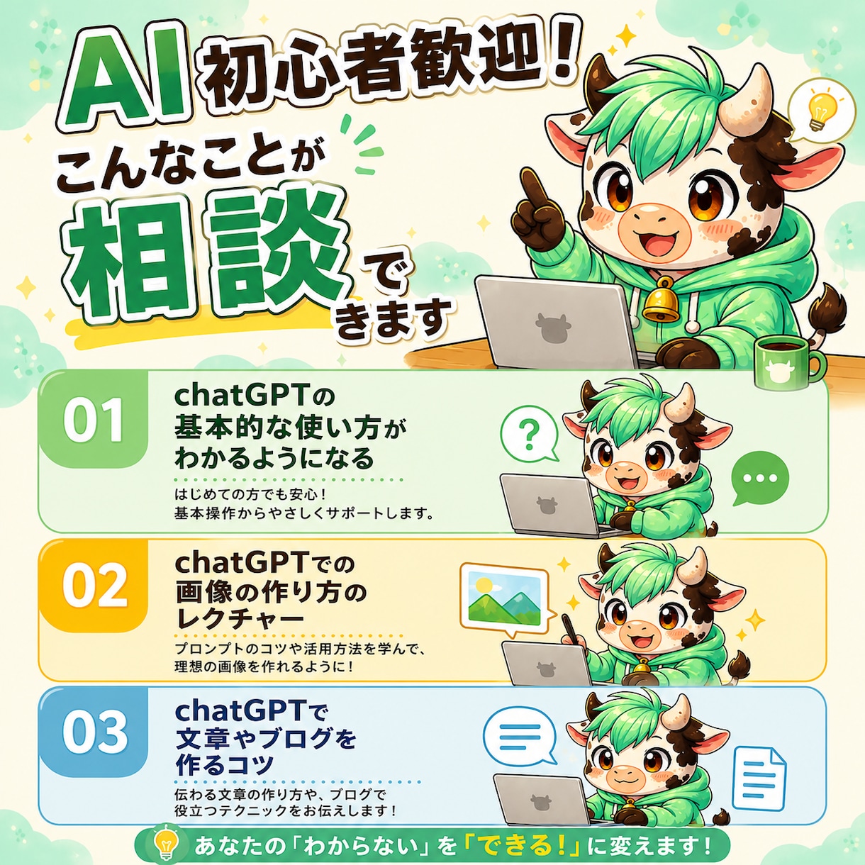 AI初心者向け！ChatGPTのモヤモヤ整理します 今の作業を効率化！AI相談・画像生成・プロンプト作成対応も！ イメージ2