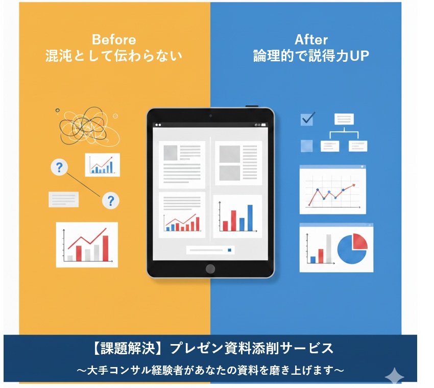 営業/社内稟議）成果を出すプレゼン資料に添削します 経験者があなたの資料をロジカルに磨き上げます イメージ1