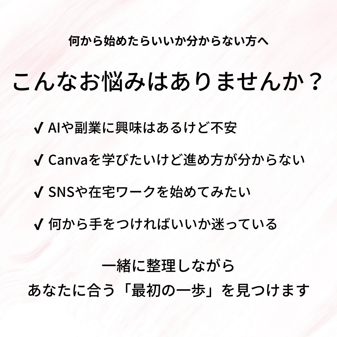 何から始める？AI副業を一緒に整理します 初心者歓迎｜やることを一緒に整理します イメージ2