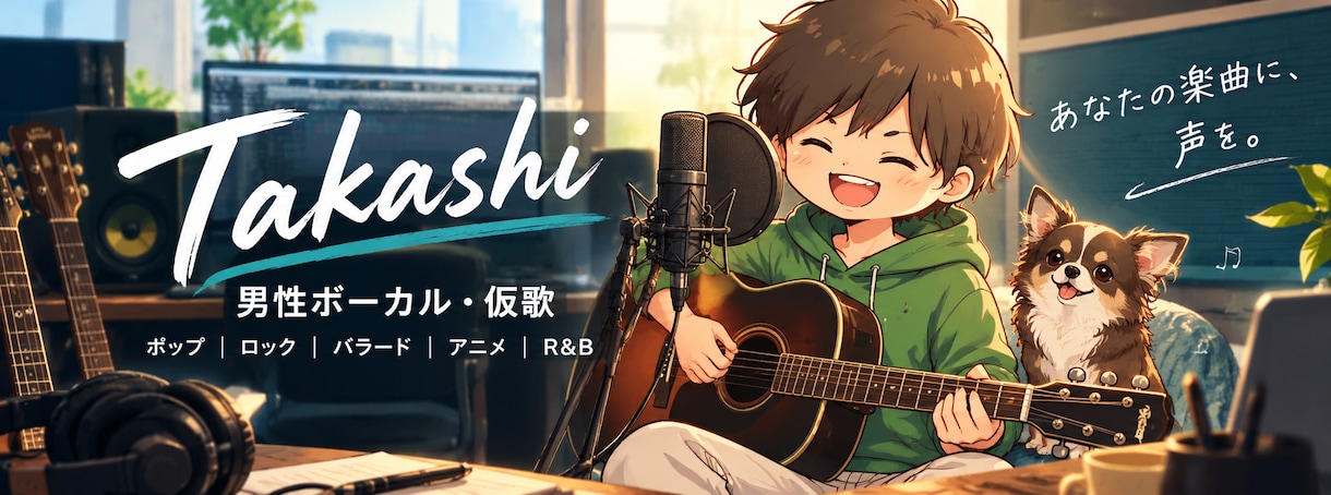 男性ボーカルの仮歌・歌入れを承ります 歌詞やメロディーに寄り添い、曲らしさを声で表現します イメージ1