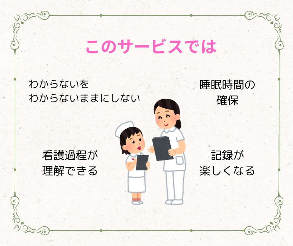 現役看護師が実習記録のサポートをします 苦手を克服して実習期間をいいものにしましょう✨ イメージ4