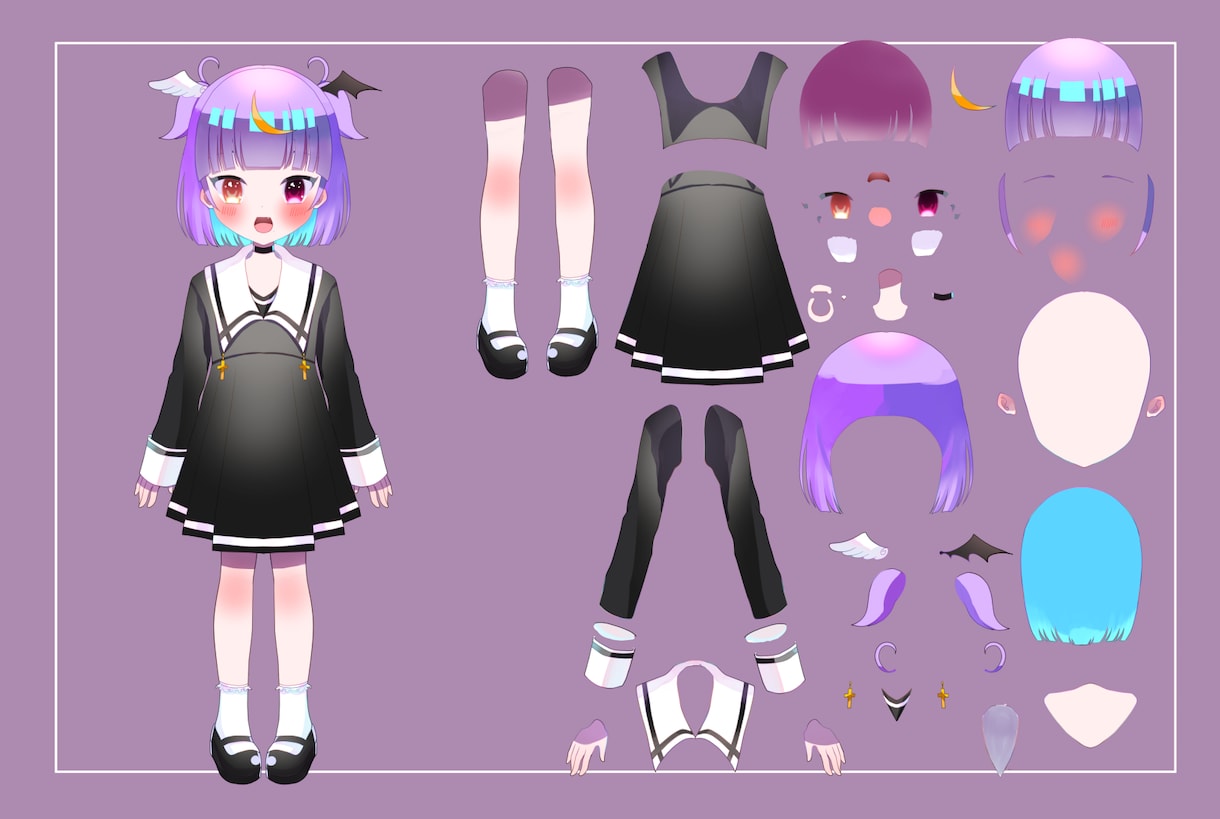 Vtuber用パーツ分けイラスト描きます Vtuber活動されたい方・配信されたい方におすすめ イメージ2