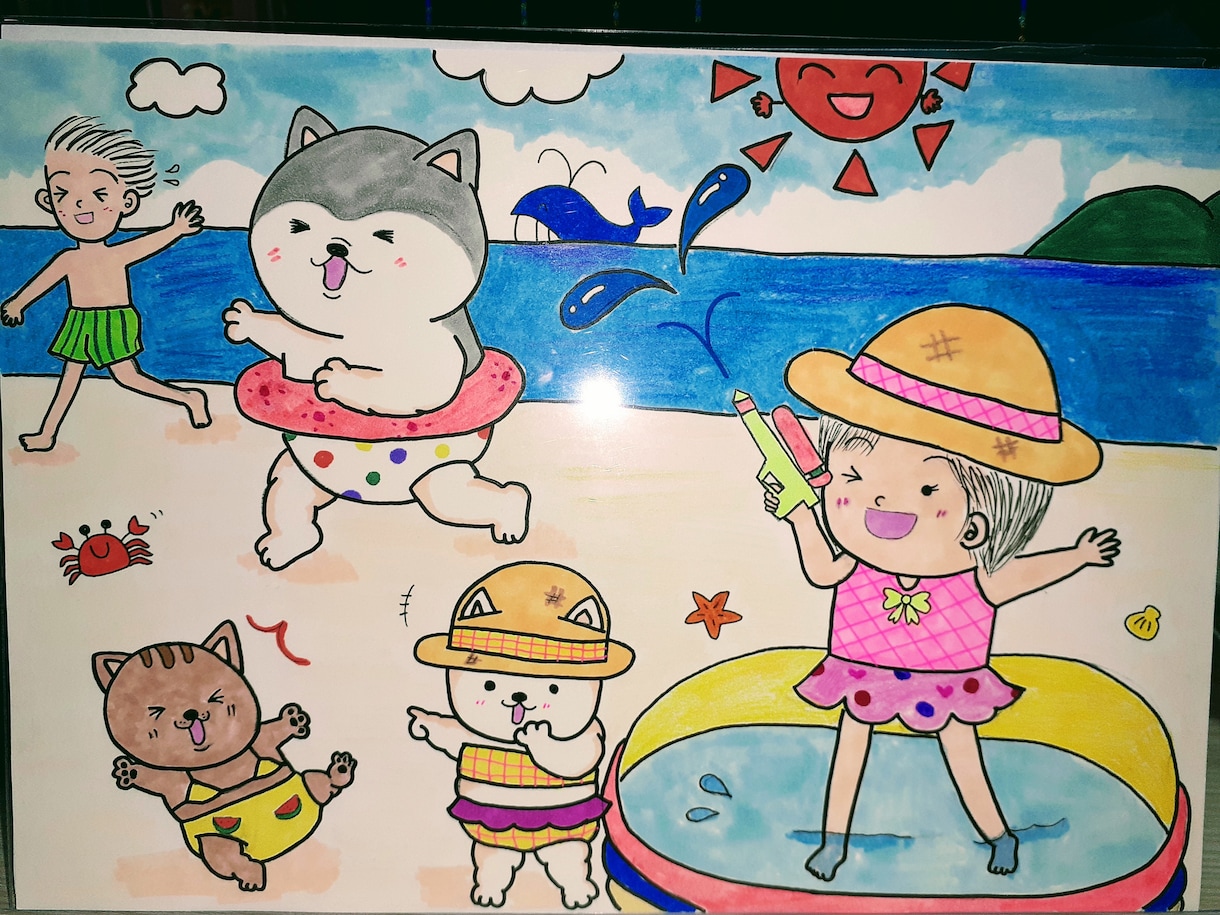 優しいほっこり手書きイラスト書きます 色々な動物や可愛いペットの記念になる一枚を。 イメージ2