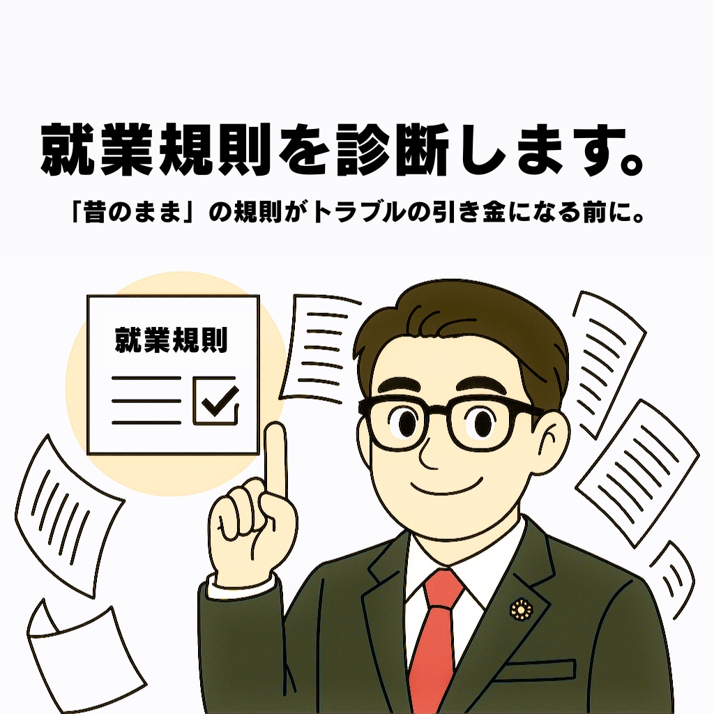 リスクある就業規則をチェックします 労務トラブルは“たった一文のズレ”から始まることも。 イメージ1