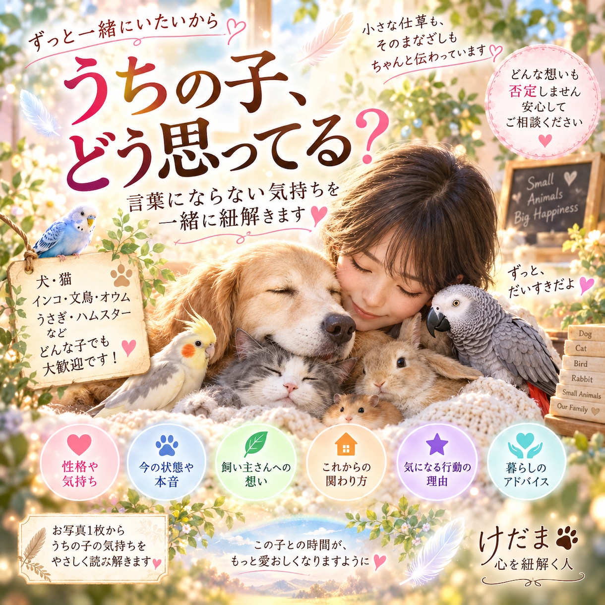 大切なあの子の想いを優しくお届けします ペットの気持ちをやさしくつなぐメッセージ イメージ1