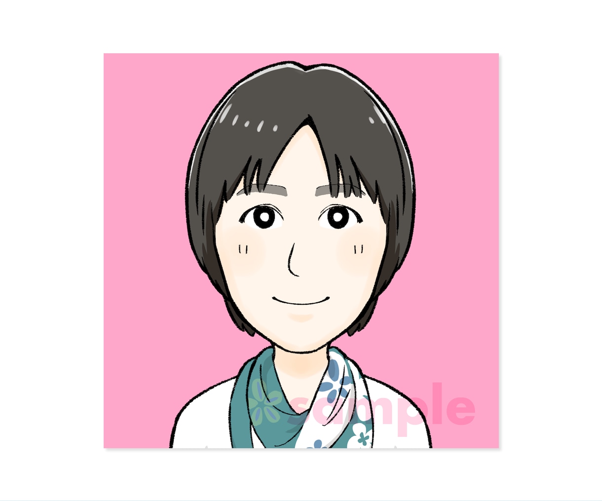シンプルすぎず可愛い♪優しい好印象似顔絵描きます デフォルメ☆SNSやブログのアイコンお名刺に◎プレゼントにも イメージ8