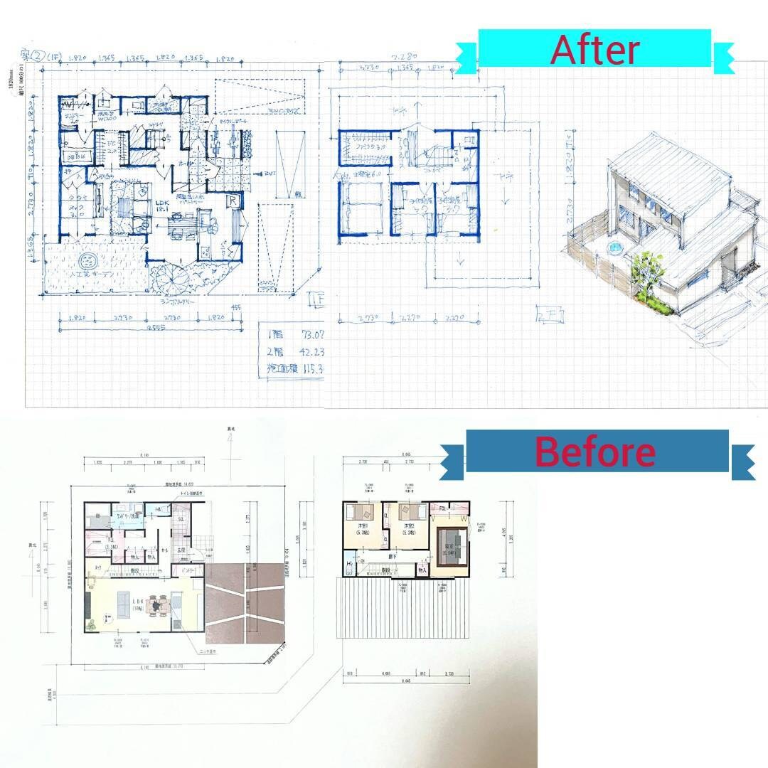 ２ヶ月間　間取りをゼロから何度でも提案いたします 一級建築士が追加料金無しで付きっきりでお手伝いいたします！ イメージ3