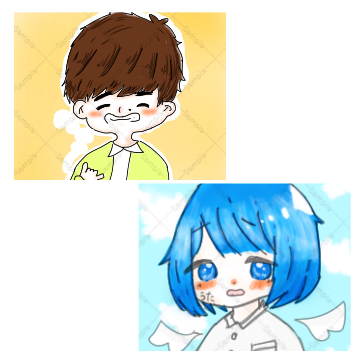 ご依頼者様だけのミニキャラアイコン作成します 即日お渡し可能！、ご希望に添えるようにお描きします！ イメージ2