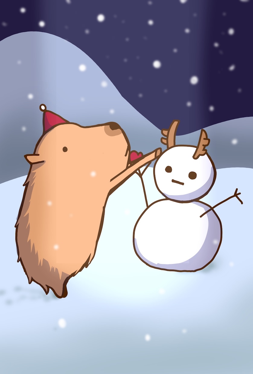 可愛いイラストで年賀状、ハガキをデザインします ゆるいキャラクターが好きな人へ年賀状、ポストカードデザイン イメージ3