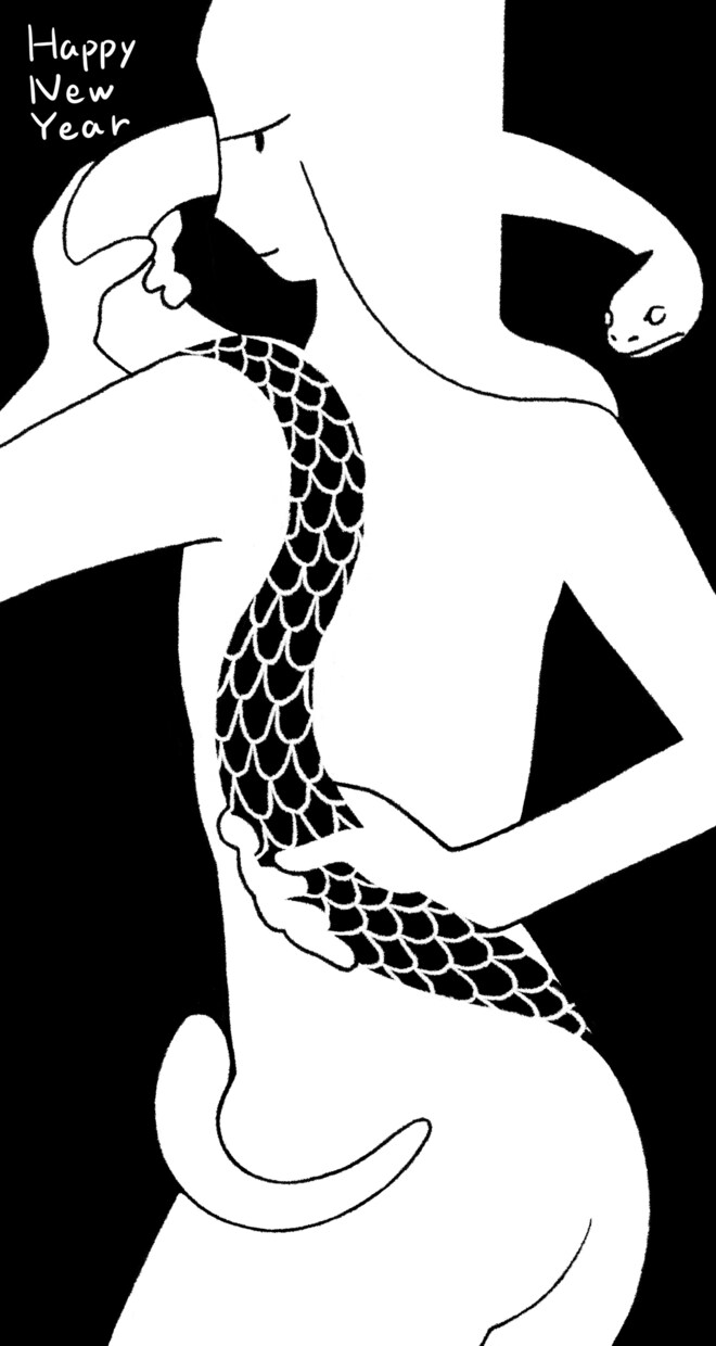 モノクロシンプルで変わったイラストを描きます シンプルでちょっと変わった、モノクロイラストはいかがですか？ イメージ1