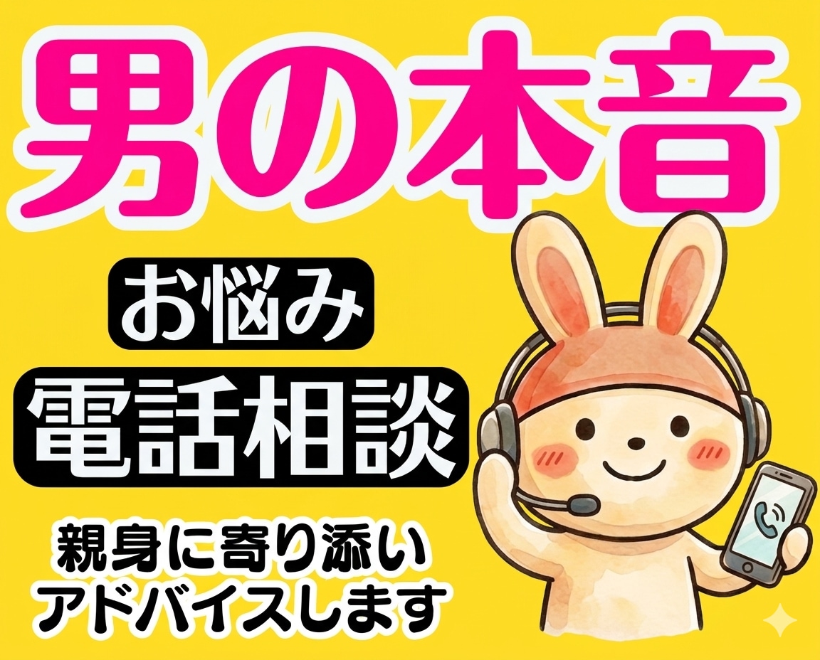 恋愛下手な女性限定❗男の本音男の気持ち全部教えます 不倫浮気愚痴片思い復縁男性心理毒親性癖彼氏の悩み電話人生相談 イメージ1