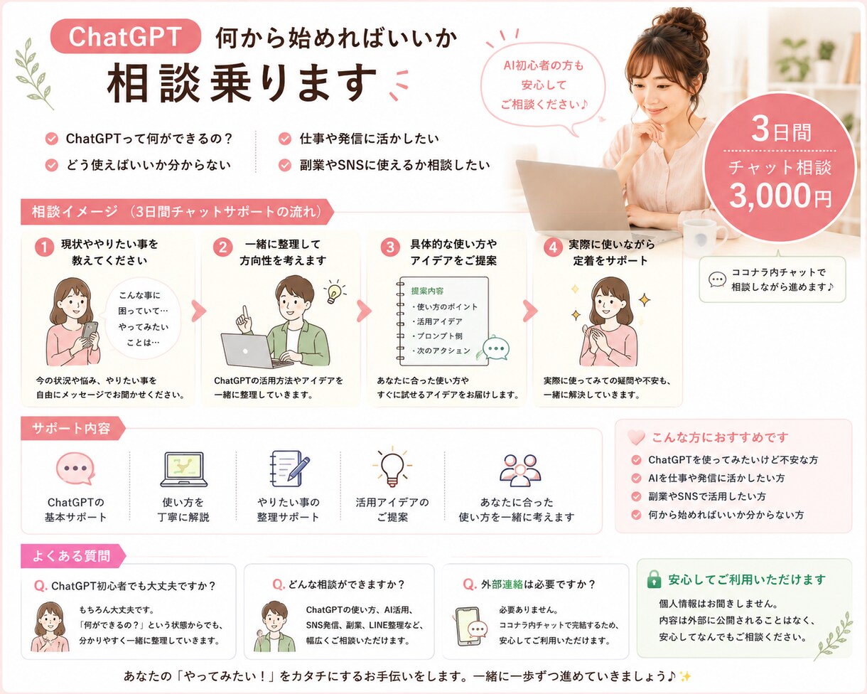 LINE・SNS・AI活用を整理します AI初心者歓迎｜気軽に相談できます イメージ1