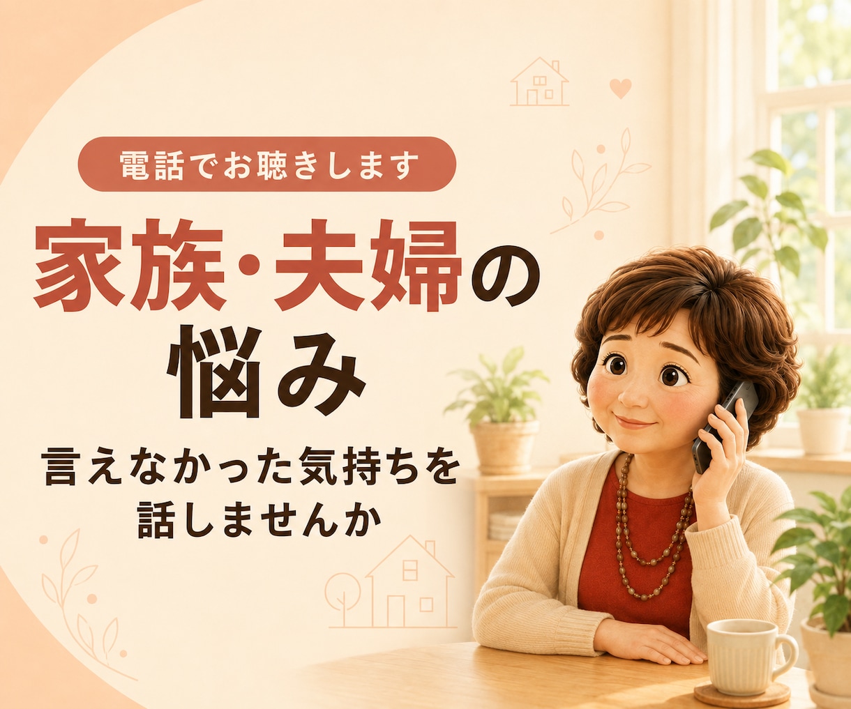 誰かと少しでも話したいとき、10分でもお話聞きます 話すことで、あなた自身の心の整理をお手伝いしています。 イメージ3