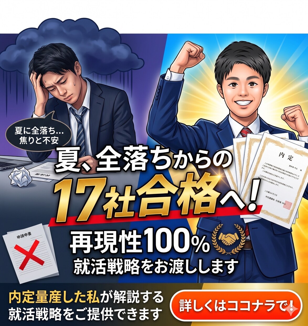 サマー全落ちから17社合格へ就活戦略をお渡しします 誰でも今日から即実践できます/学歴・スキル不要 イメージ1