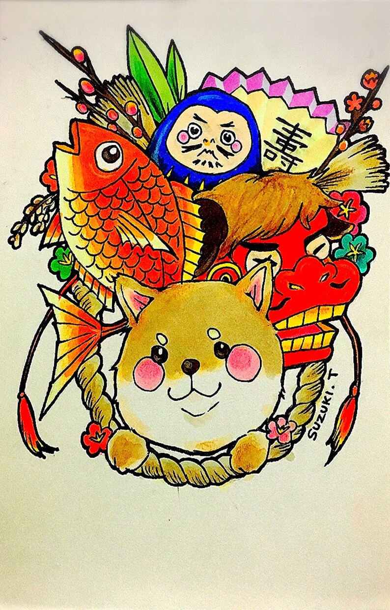 手書きイラスト！年賀、ウェルカムボード等作成します 色鉛筆等での手書きタッチの年賀状等デザイン作成します。 イメージ9