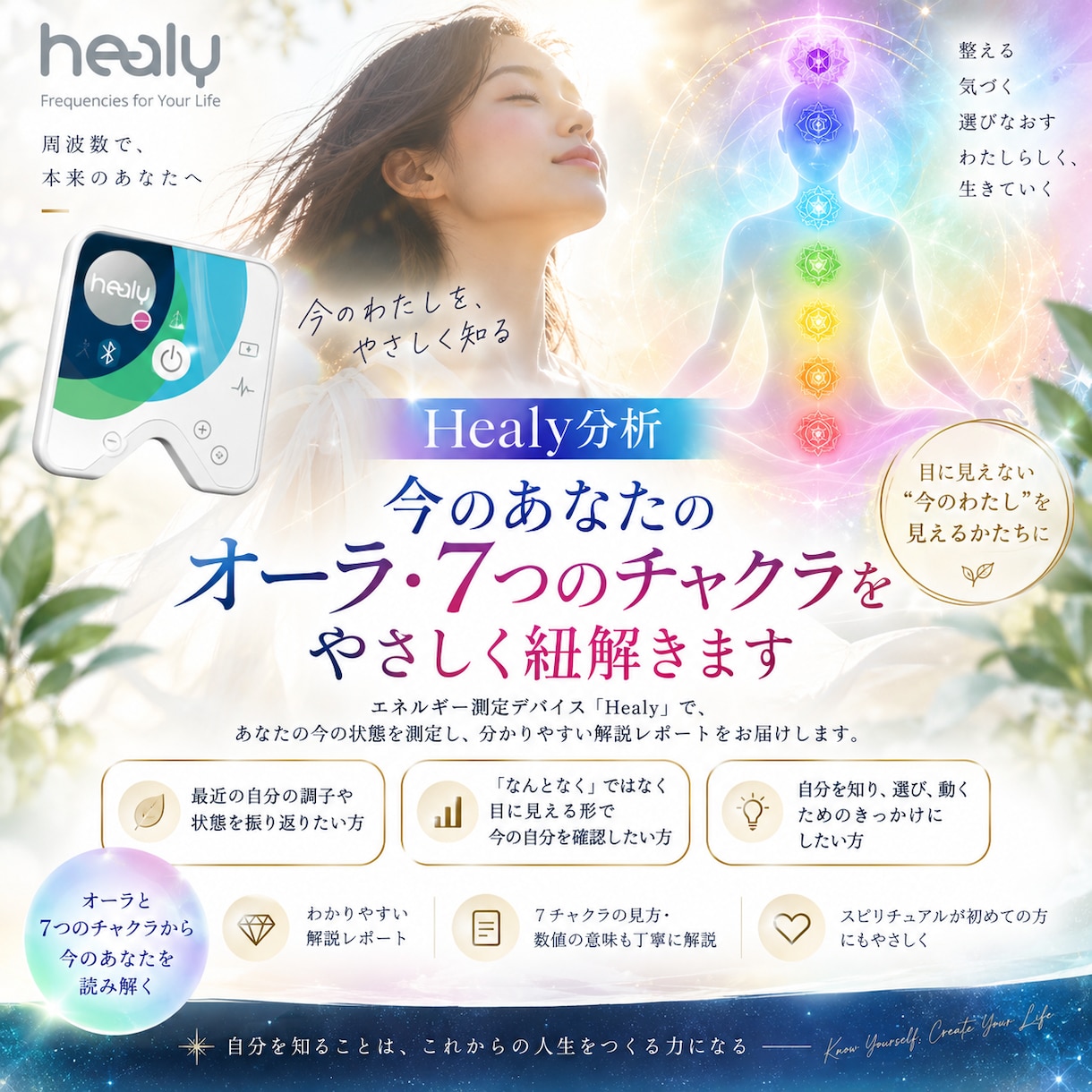 Healyでオーラ・7つのチャクラ分析します 今のあなたのオーラ・7つのチャクラをやさしく紐解きます イメージ1