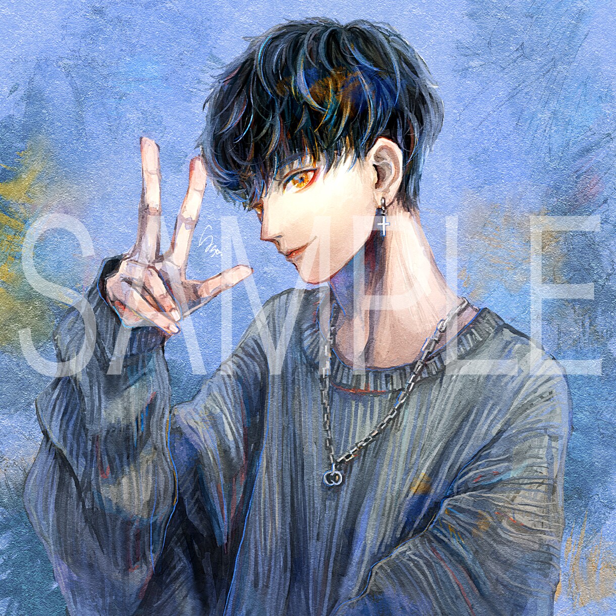 最短翌日】美しい色彩のイラストお描きします SNSで使えるアイコン、似顔絵、一枚絵、立ち絵、ヘッダーなど イメージ9
