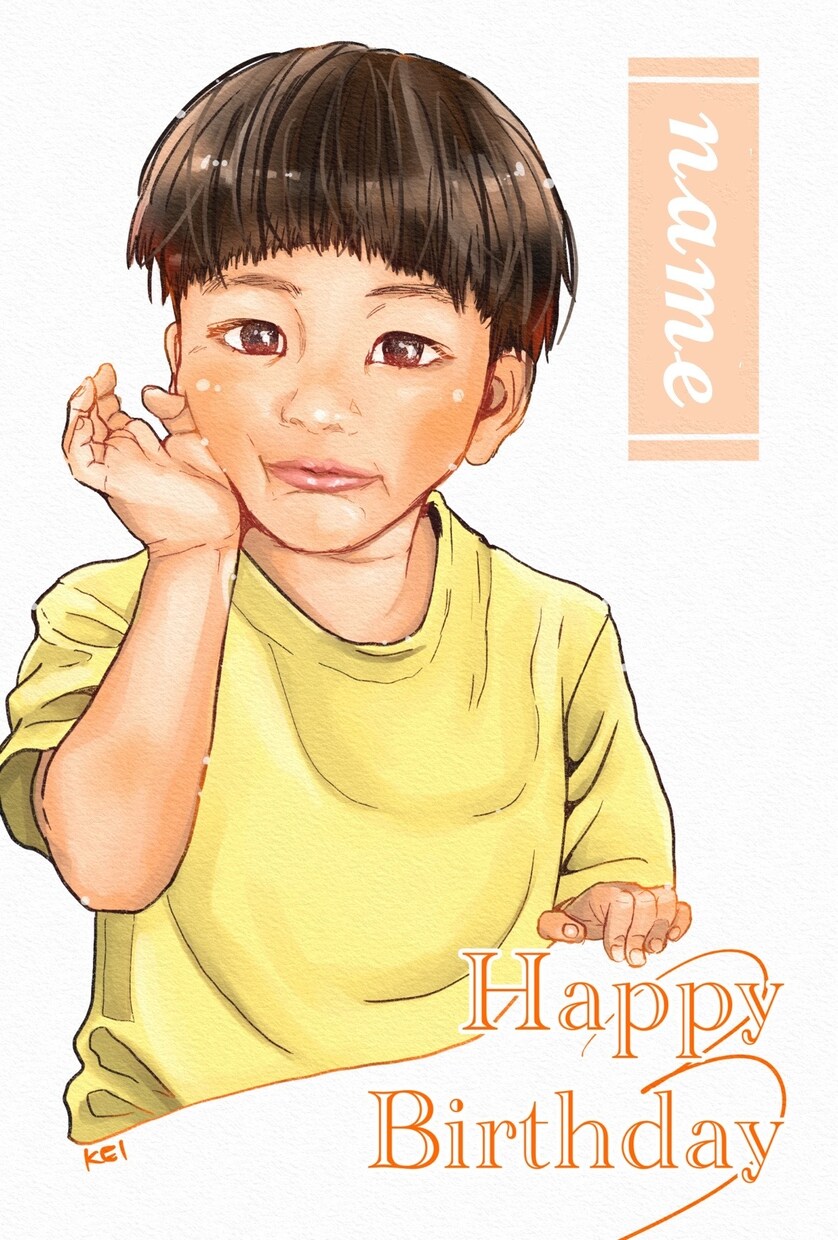 優しいタッチのお子さまの似顔絵お描きします 水彩のあたたかな似顔絵❁⃘*.ﾟ似ているとご好評です♡ イメージ3