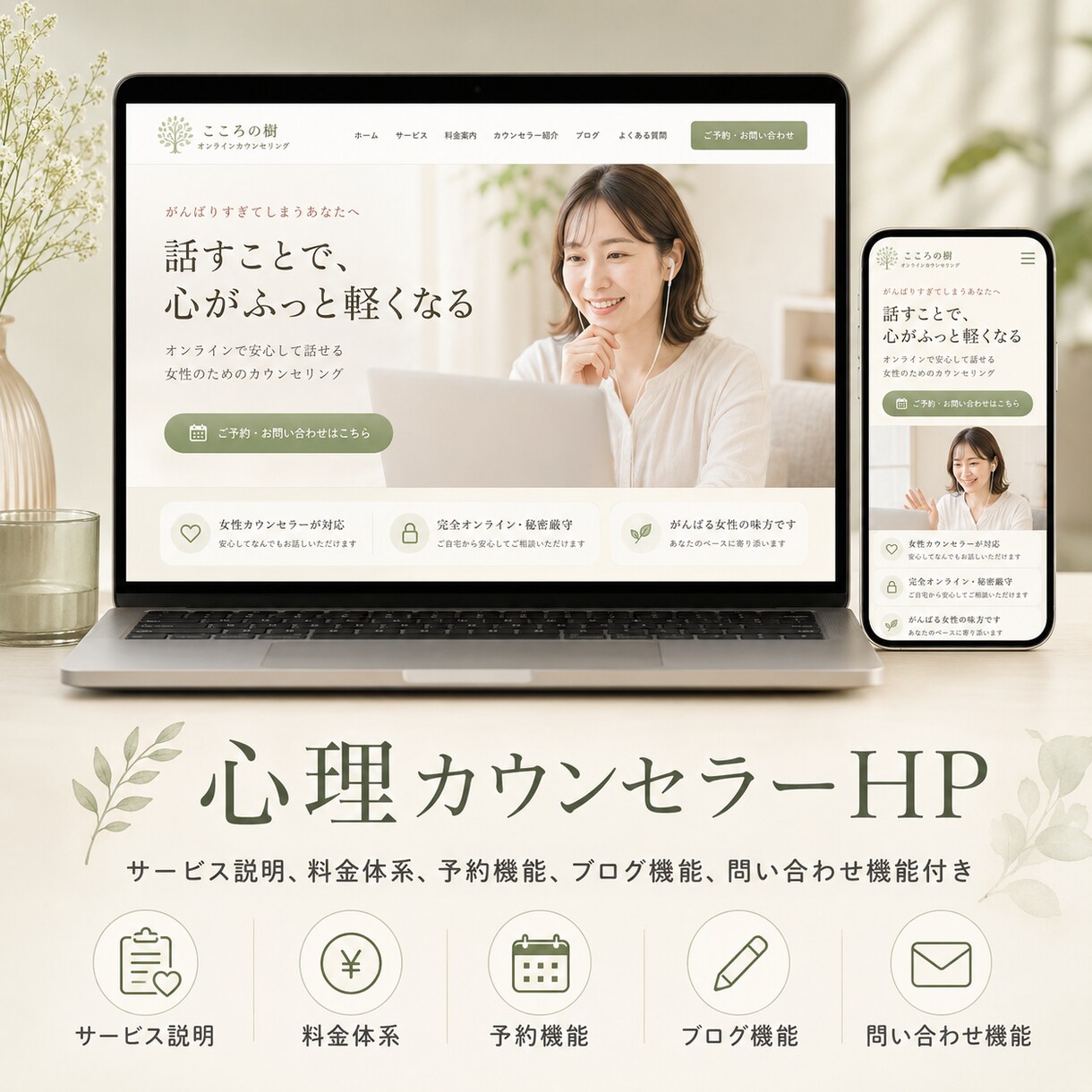 世界観が伝わる占い師・カウンセラーのHP作ります 3名様限定価格｜“世界観”と信頼感を丁寧に作成します イメージ7