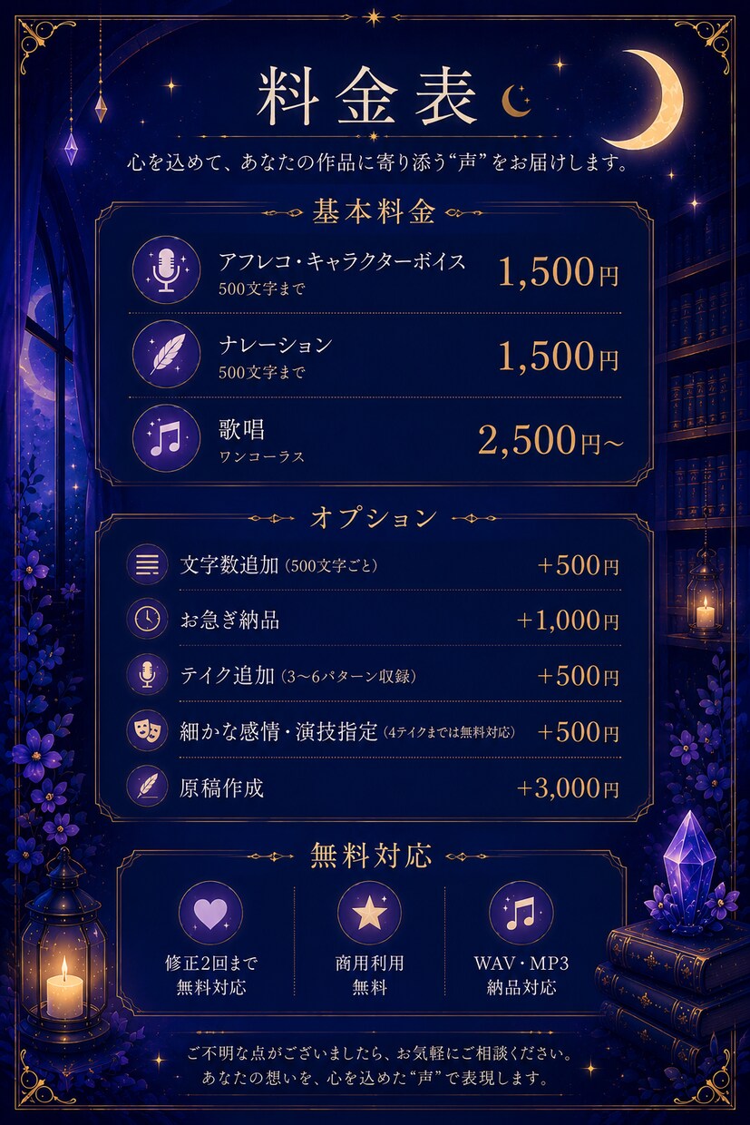 ナレーション、アフレコ、歌唱の声のお仕事承ります やさしく落ち着いた声でナレーション、アフレコ、歌唱できます イメージ4