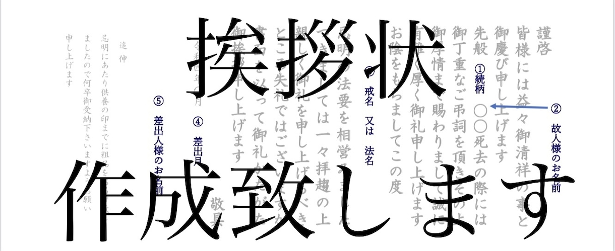 法要挨拶状（奉書巻紙）作成します 封筒付き奉書巻紙10枚セット・配送料込み イメージ1
