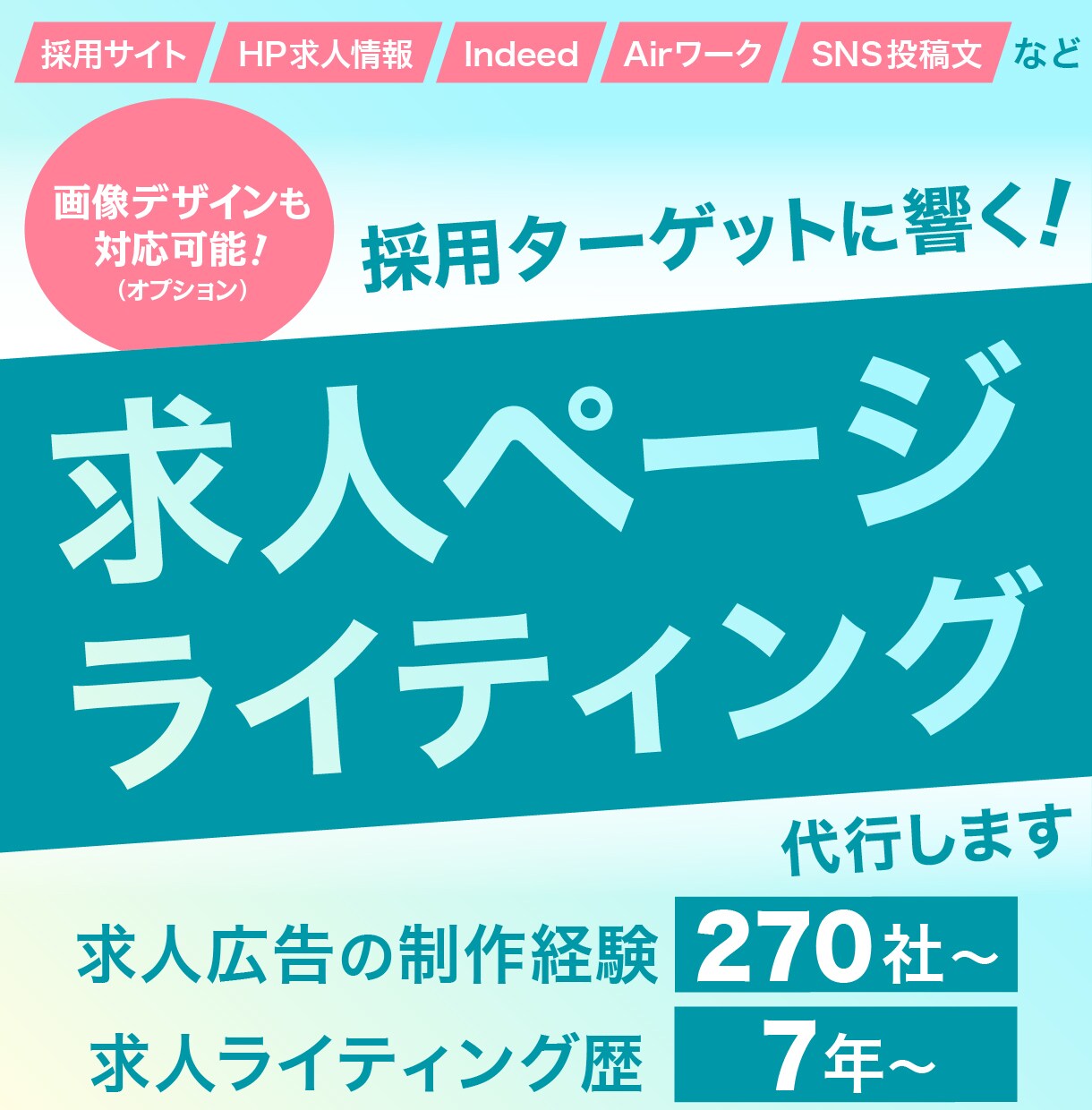 採用ターゲットに響く！求人ライティング代行します 270社以上の求人広告制作経験あり！最適な求人ページをご提案 イメージ1