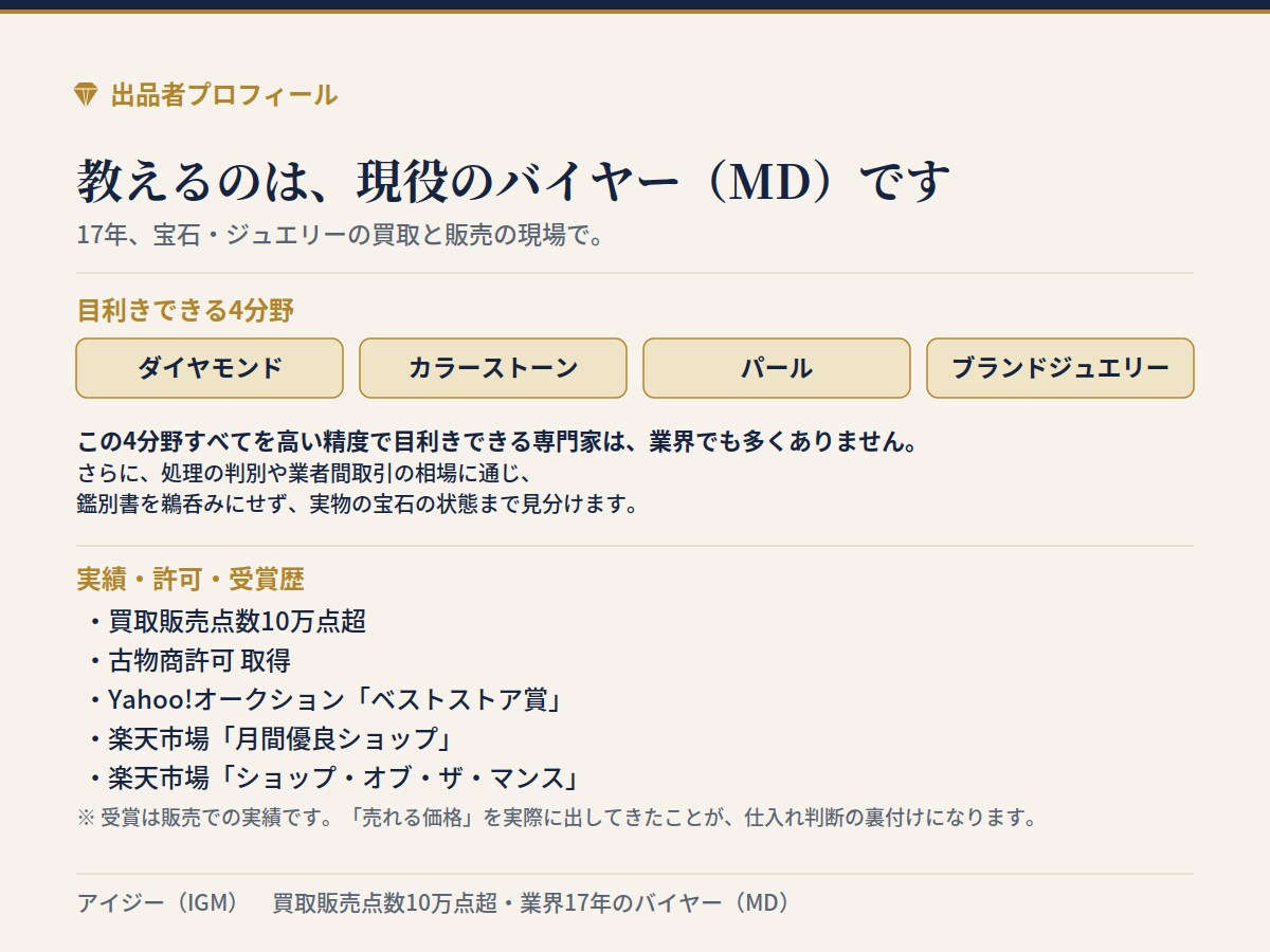 宝石・ジュエリーの買取査定の手順を教えます 買取販売点数10万点超えのバイヤーが伝える仕入れの視点 イメージ3