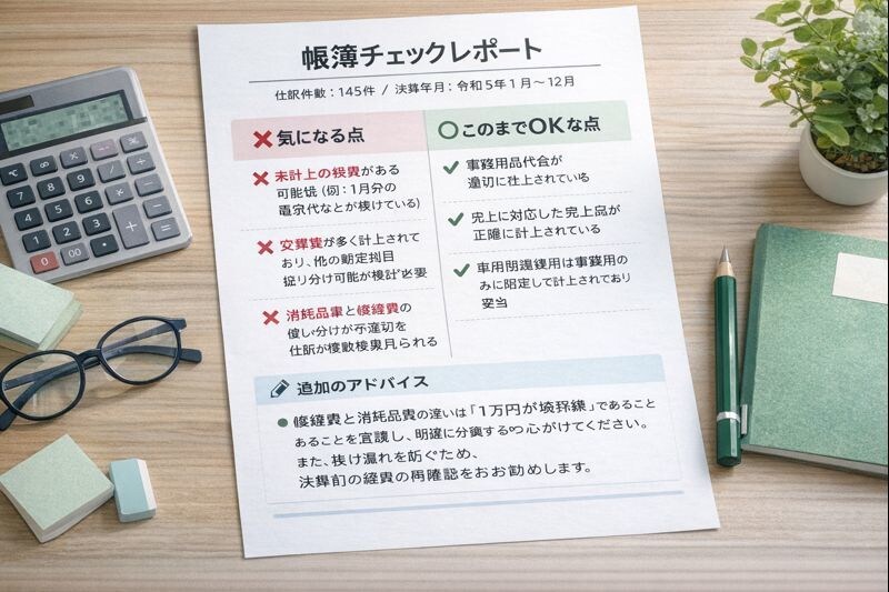 確定申告前の帳簿不安チェックします ご自身で入力された帳簿の確認サービスです イメージ2