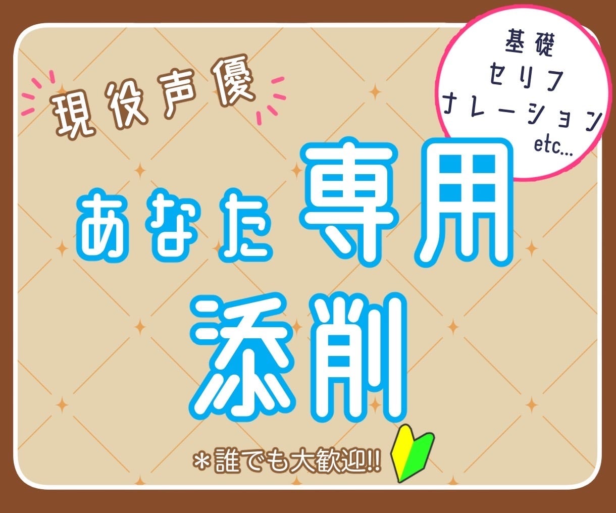 現役プロがあなたの音声を添削します オーディション対策やボイスサンプル作成にもオススメ! イメージ1