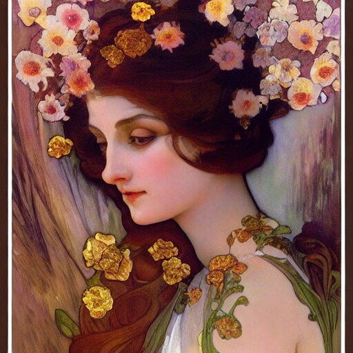 ミュシャ風の華やかで綺麗なイラストを制作します SNSアイコンやブログ画像、挿絵、プレゼント等に 商用利用可 イメージ4
