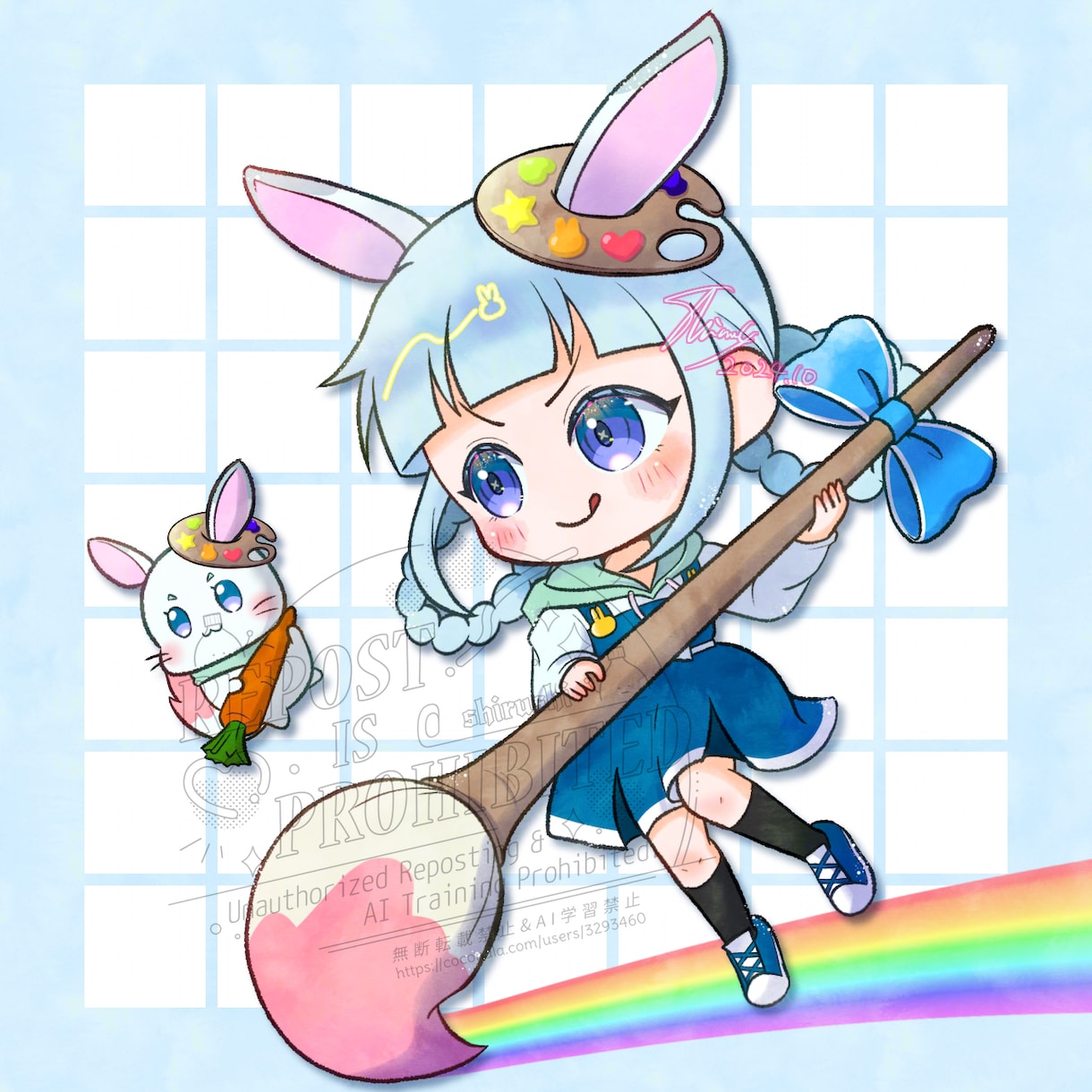 SNS用のちびキャラアイコンを描きます ふんわり優しい色塗りのイラストを制作します イメージ4