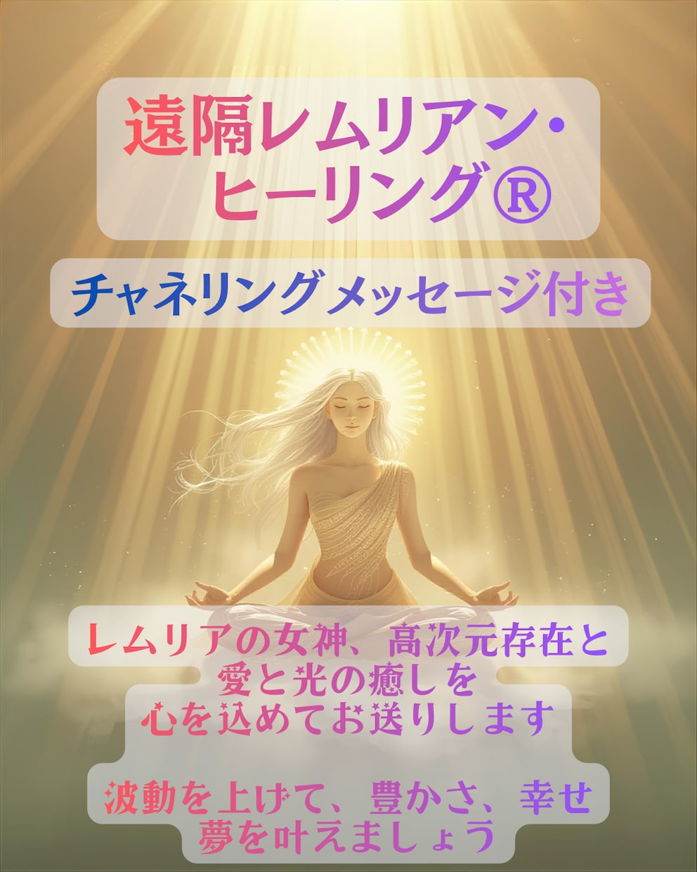 愛と幸福を得る、遠隔レムリアン・ヒーリング®します 夢を叶え次元上昇を促す♪認定ヒーラーがチャネリングも伝えます イメージ1