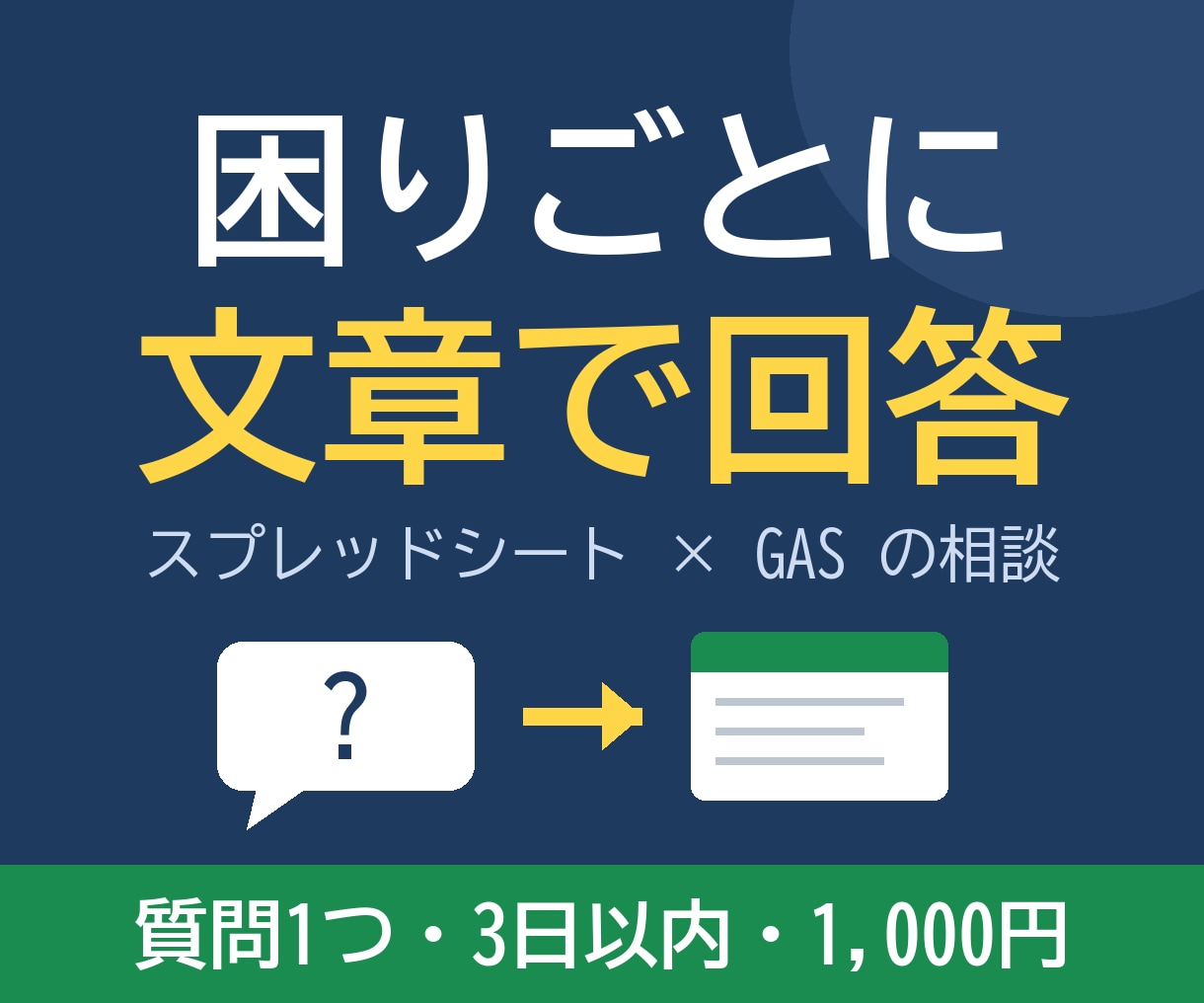 スプレッドシートの困りごとに文章で答えます 自動化できるか・進め方・費用の目安を文章で回答 イメージ1