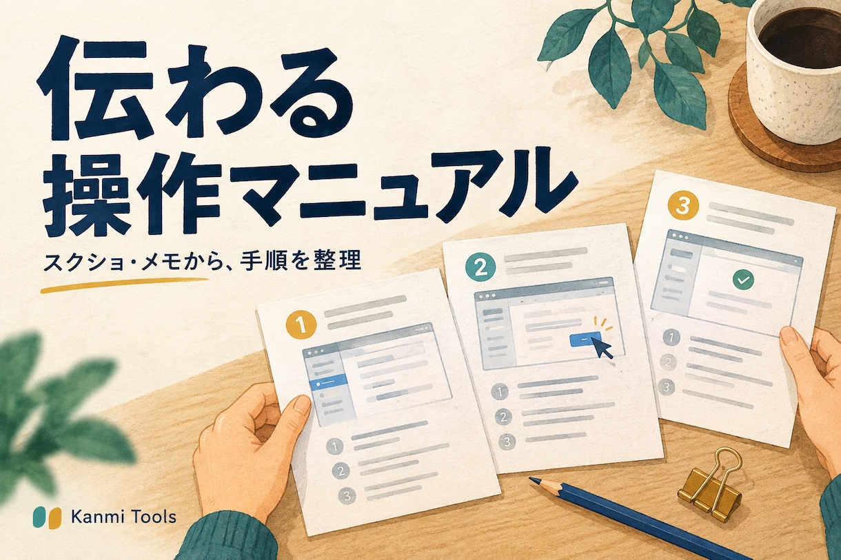 スクショから短い操作マニュアルを作ります メモと画像を、初めての人にも伝わる手順に イメージ1