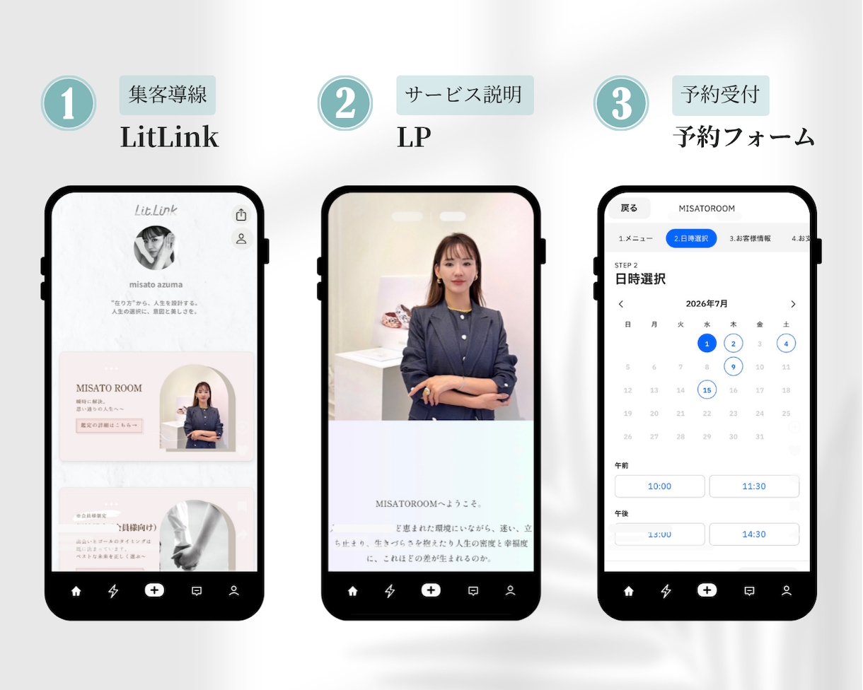 HP・公式LINE・予約導線まるっとサポートします ただ作るだけじゃない！予約につながる導線をご提案。 イメージ2