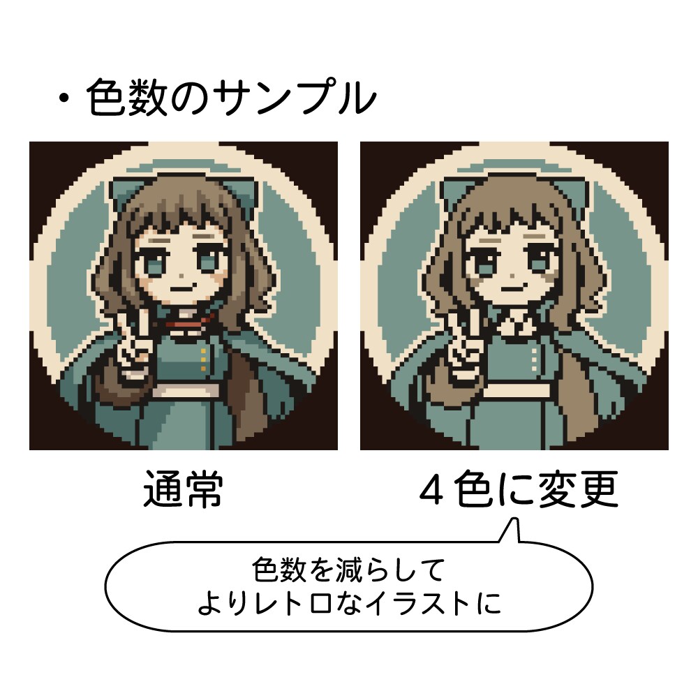 SNS等で使えるドット絵アイコンを作成します 丸でも四角でも両方使える！レトロでかわいいドット絵アイコン イメージ3