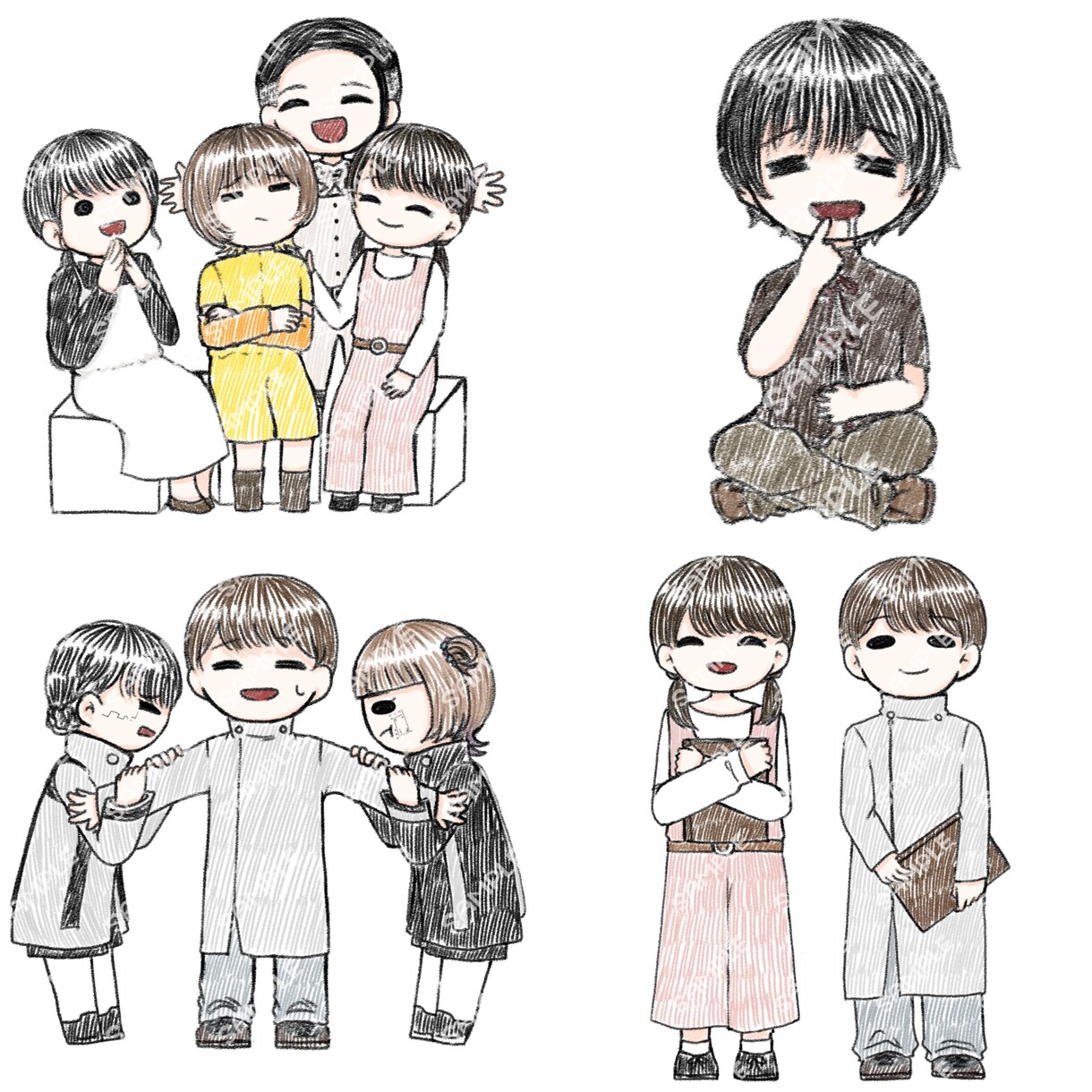 個人用グッズに！絵本風ゆるかわイラスト描きます SNSアイコンに！ステッカーやアクキーになど！ イメージ4