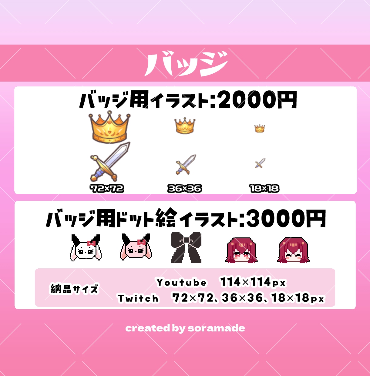 1点4000円！配信向けスタンプやバッジ作成します YoutubeやTwitchに◎文字無し差分イラスト付き！ イメージ4
