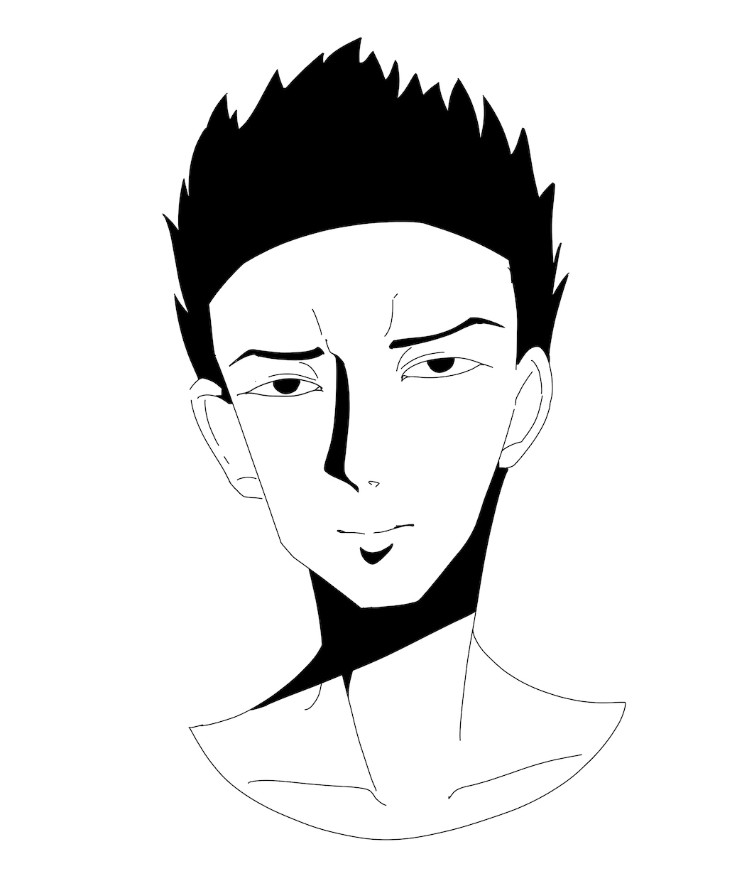 白黒二色で似顔絵イラストを描きます シックなアイコンを制作できます。 イメージ2