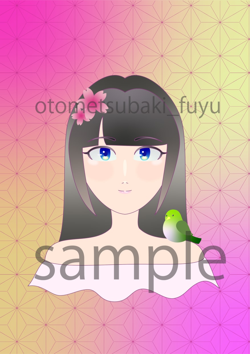 おしゃれでかわいい女性のSNS用アイコンを作ります SNSなどで使える似顔絵(アイコン)を描きます。 イメージ2
